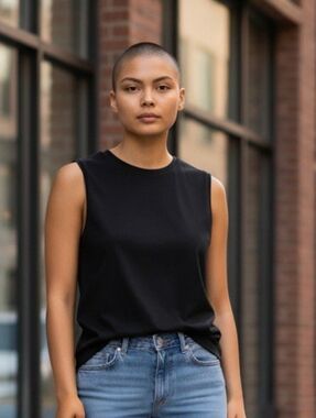 Banana Republic XS Sleeveless Cotton Tank Top Womens Black